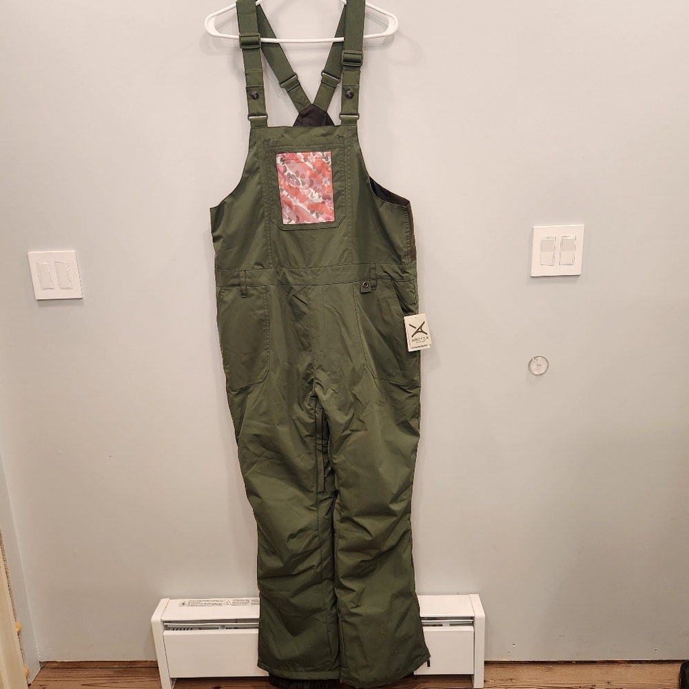 Arctix NWT Women's Chadwick Printed Pocket Bib Overalls Tarp Olive XL